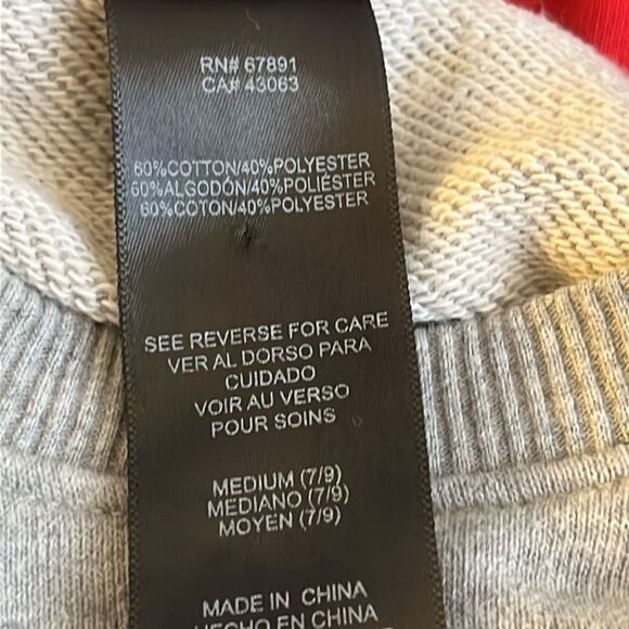 New England Patriots NFL Juniors Sweatshirt Sz M 7/9 Collection Crewneck Pockets - Picture 7 of 7